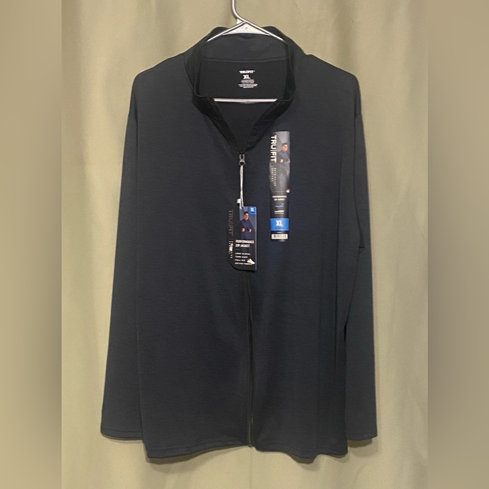 TRU|FIT Men's Performance Jacket Full Zip Charcoal Black size. XL NWT